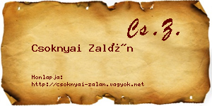 Csoknyai Zalán névjegykártya